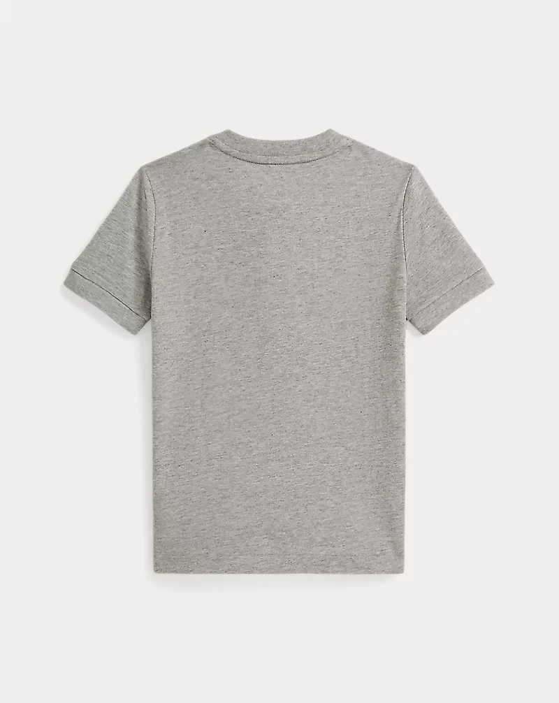 Cotton Jersey Short-Sleeve Henley Shirt