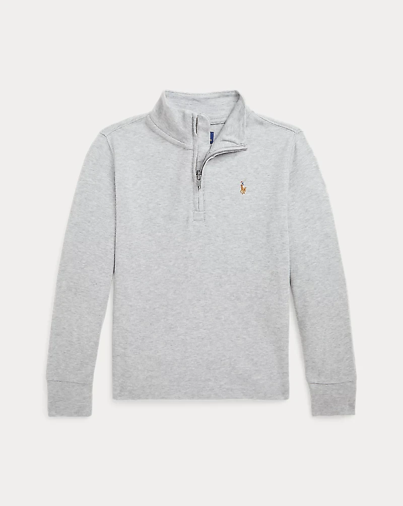 Cotton Interlock Quarter-Zip Pullover