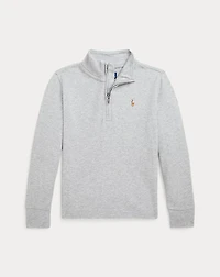 Cotton Interlock Quarter-Zip Pullover