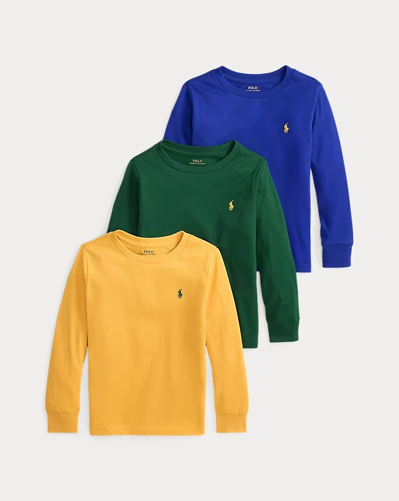 Cotton Long-Sleeve Tee 3-Pack