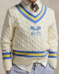 Embroidered Cotton Cricket Sweater