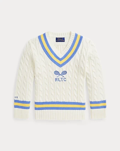 Embroidered Cotton Cricket Sweater
