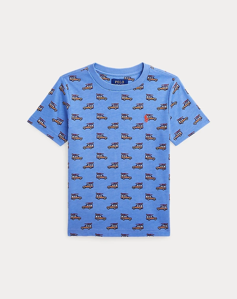 Car-Print Cotton Jersey Tee