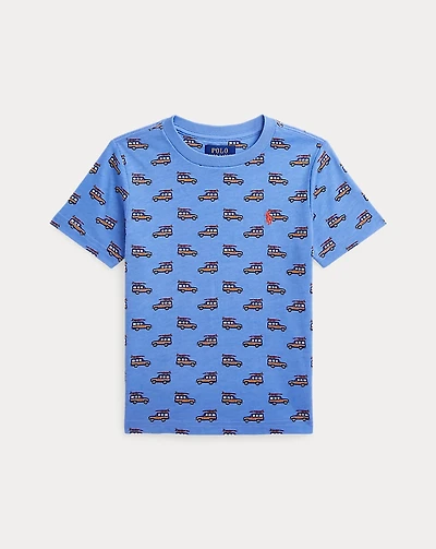 Car-Print Cotton Jersey Tee