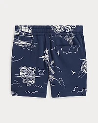 Nautical-Print Spa Terry Short