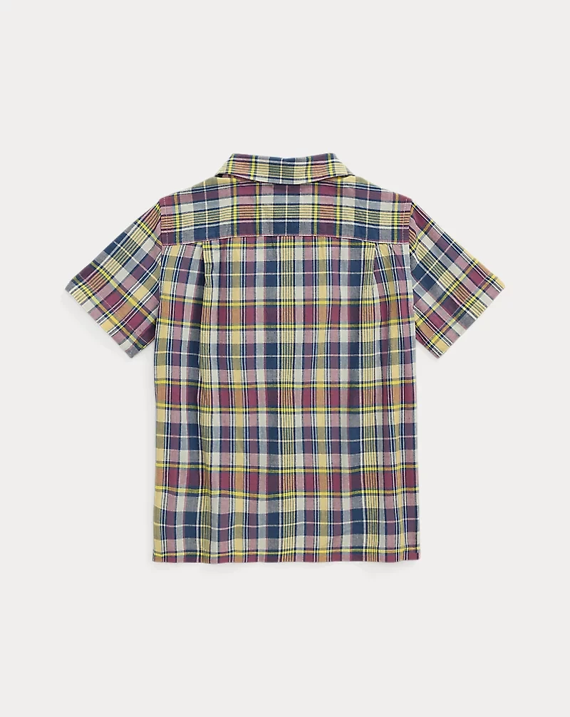 Plaid Cotton Camp Shirt