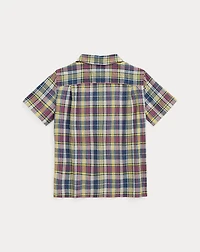 Plaid Cotton Camp Shirt