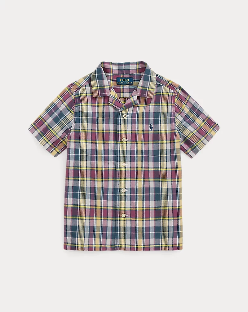 Plaid Cotton Camp Shirt