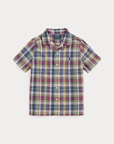 Plaid Cotton Camp Shirt