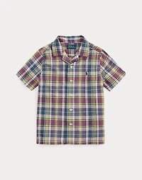 Plaid Cotton Camp Shirt
