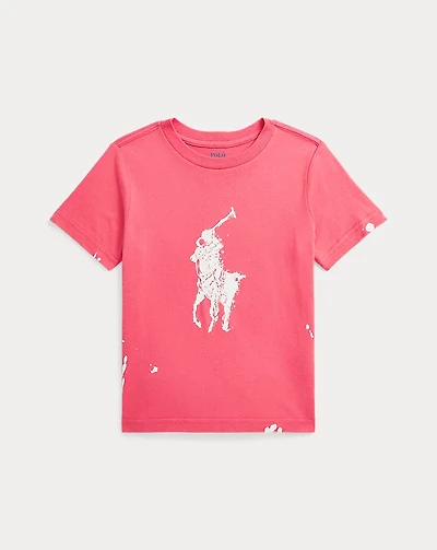 Big Pony Paint-Splatter-Print Cotton Tee