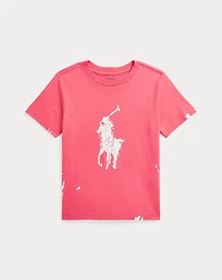 Big Pony Paint-Splatter-Print Cotton Tee