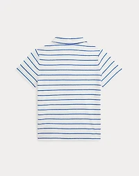 Striped Cotton-Linen Polo Shirt