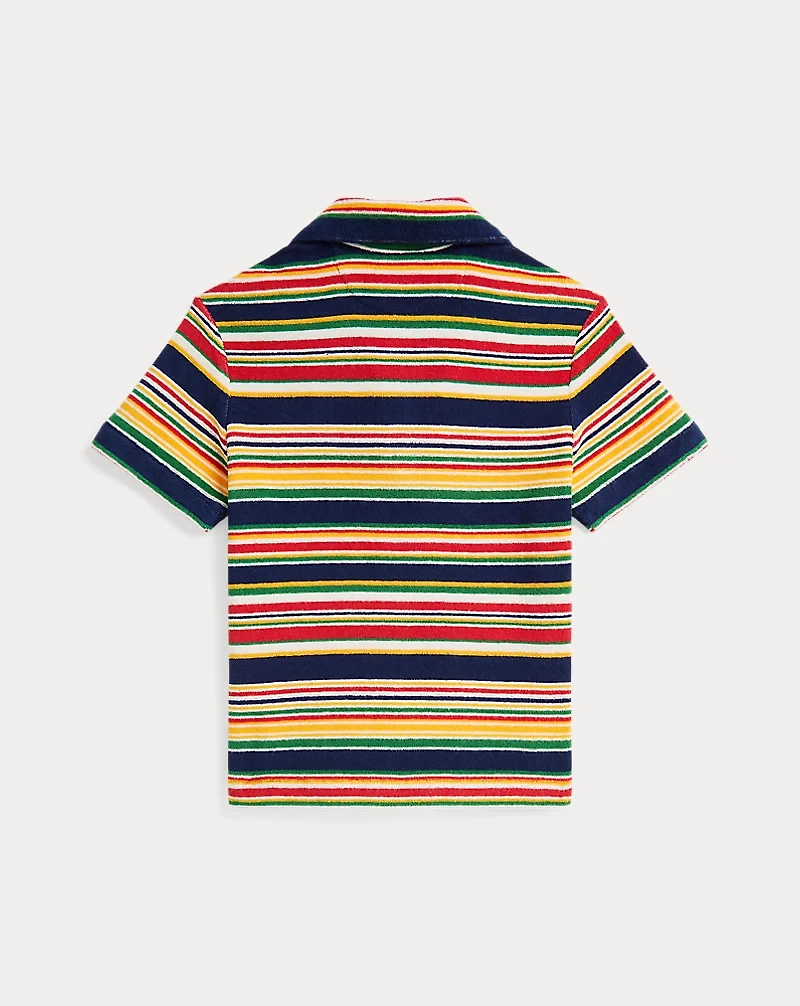 Striped Cotton Terry Polo Shirt