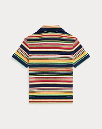 Striped Cotton Terry Polo Shirt