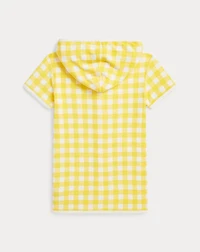 Gingham Terry Hooded Cover-Up
