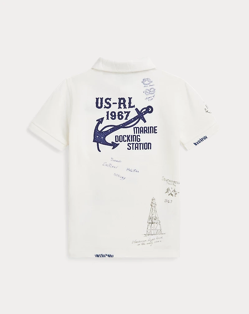 Nautical Cotton Mesh Polo Shirt