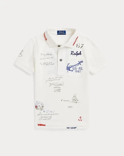 Nautical Cotton Mesh Polo Shirt