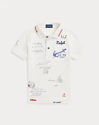 Nautical Cotton Mesh Polo Shirt