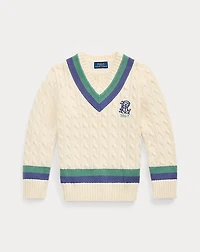 Embroidered Cotton Cricket Sweater