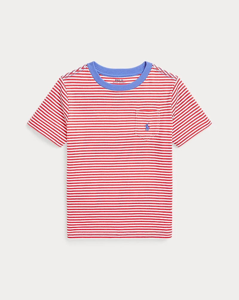 Striped Cotton Jersey Pocket Tee