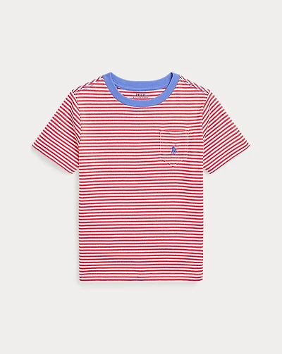 Striped Cotton Jersey Pocket Tee