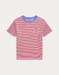 Striped Cotton Jersey Pocket Tee