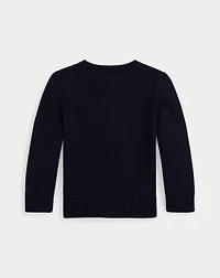 Dog-Intarsia Cotton Sweater