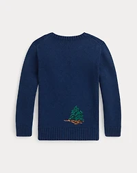 Cabin-Intarsia Cotton-Wool Sweater
