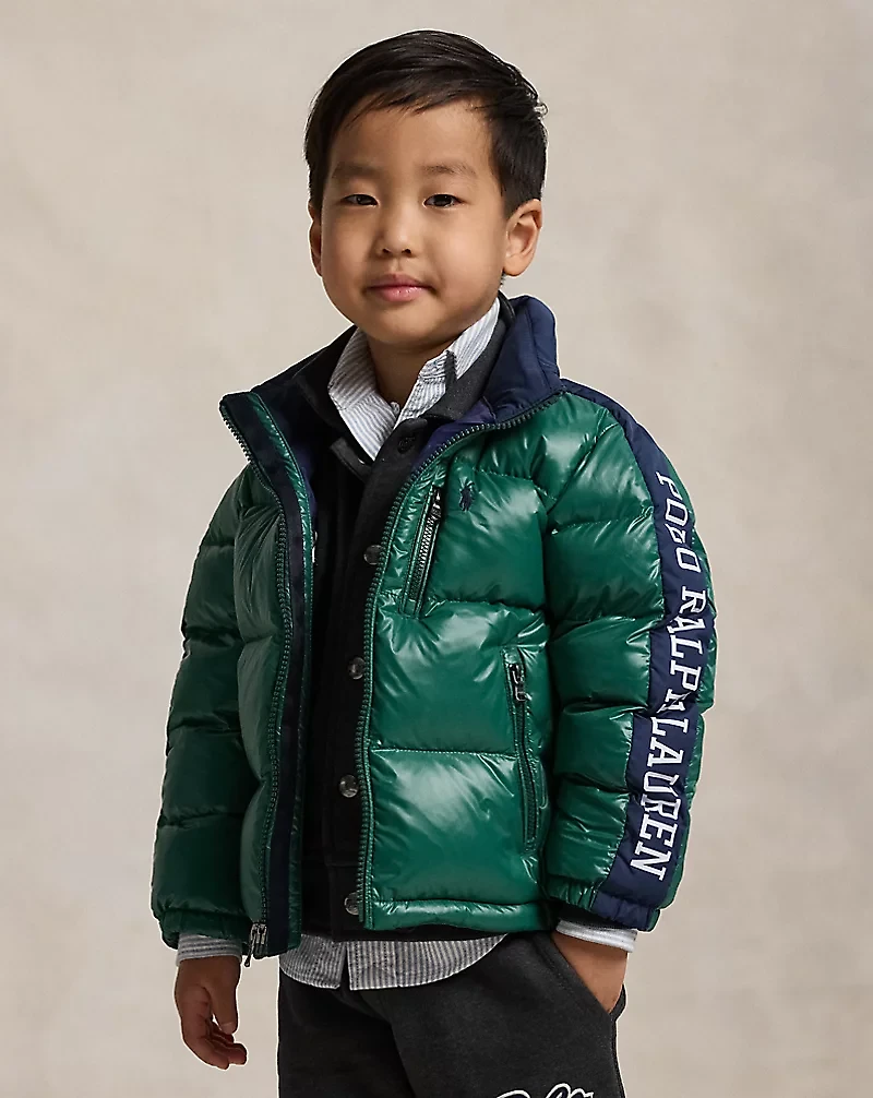 Logo Down Hooded Jacket