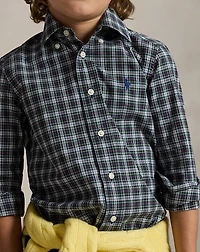 Plaid Cotton Poplin Shirt