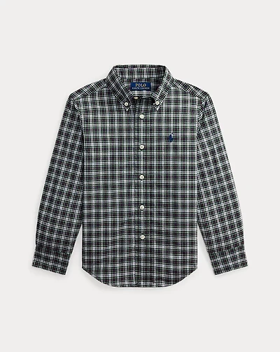 Plaid Cotton Poplin Shirt