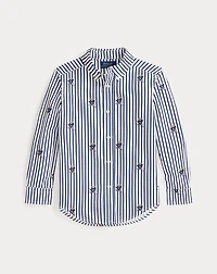 Polo Bear Striped Cotton Poplin Shirt
