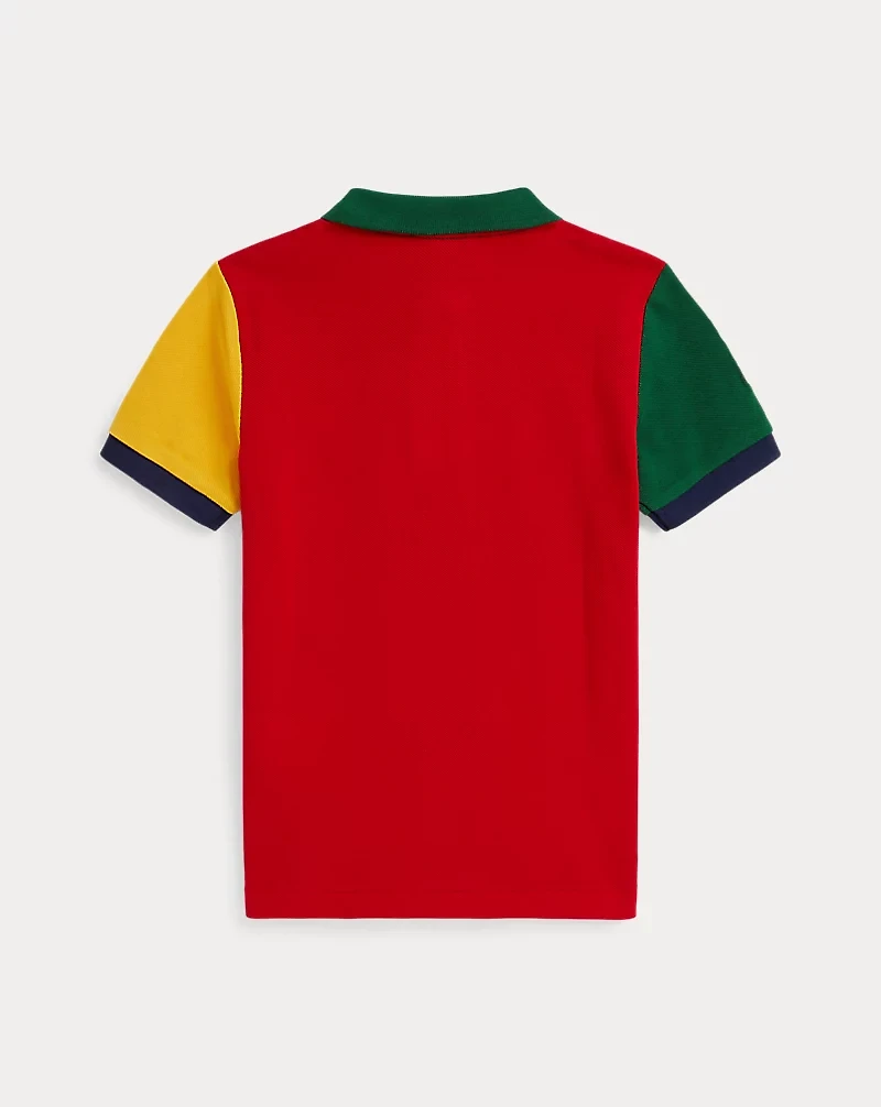 Big Pony Color-Blocked Mesh Polo Shirt