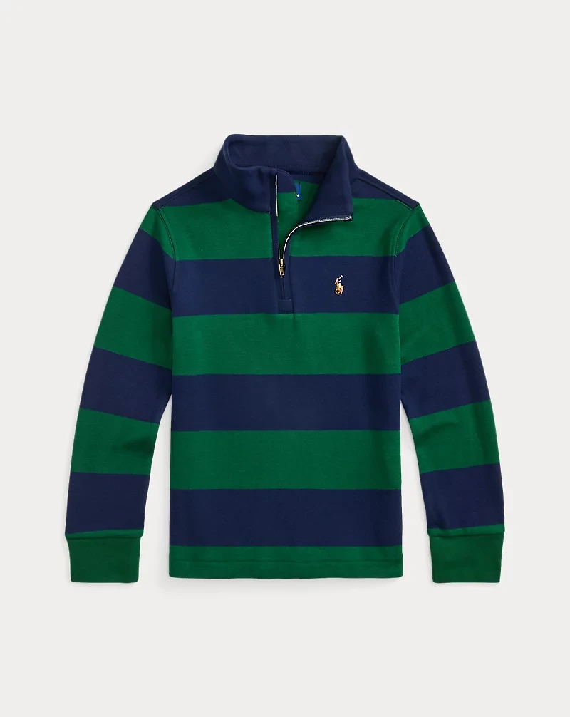 Striped Cotton Interlock Pullover