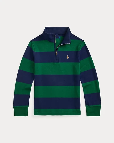 Striped Cotton Interlock Pullover