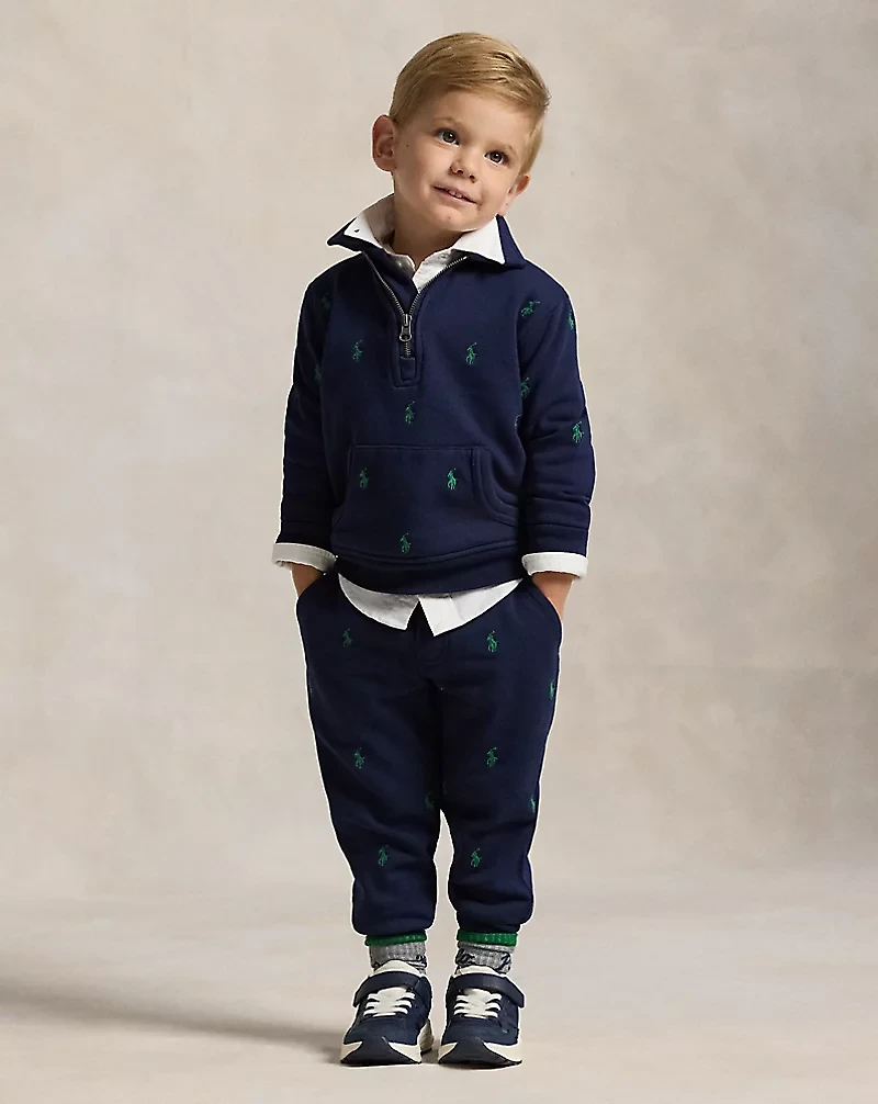 Polo Pony Fleece Collared Sweatshirt