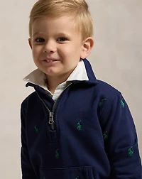 Polo Pony Fleece Collared Sweatshirt