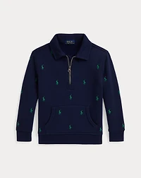Polo Pony Fleece Collared Sweatshirt