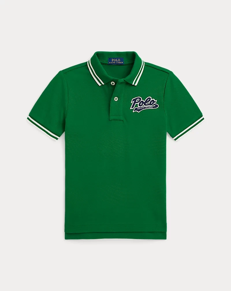 Logo Cotton Mesh Polo Shirt