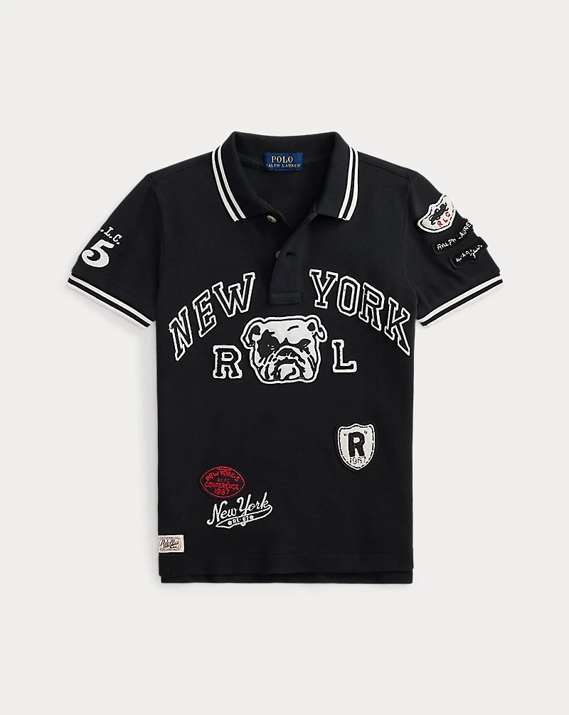 Cotton Mesh Graphic Polo Shirt