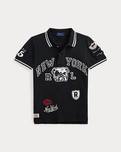 Cotton Mesh Graphic Polo Shirt