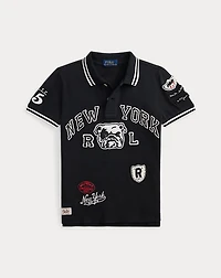 Cotton Mesh Graphic Polo Shirt