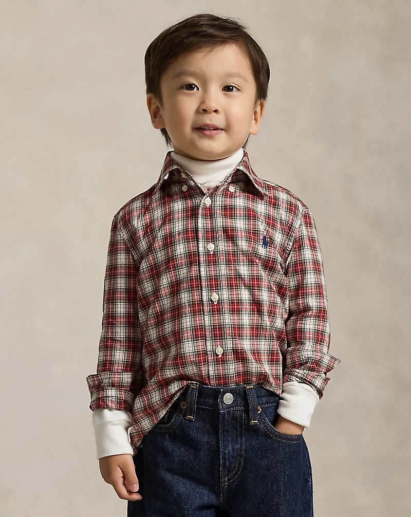 Plaid Cotton Poplin Shirt