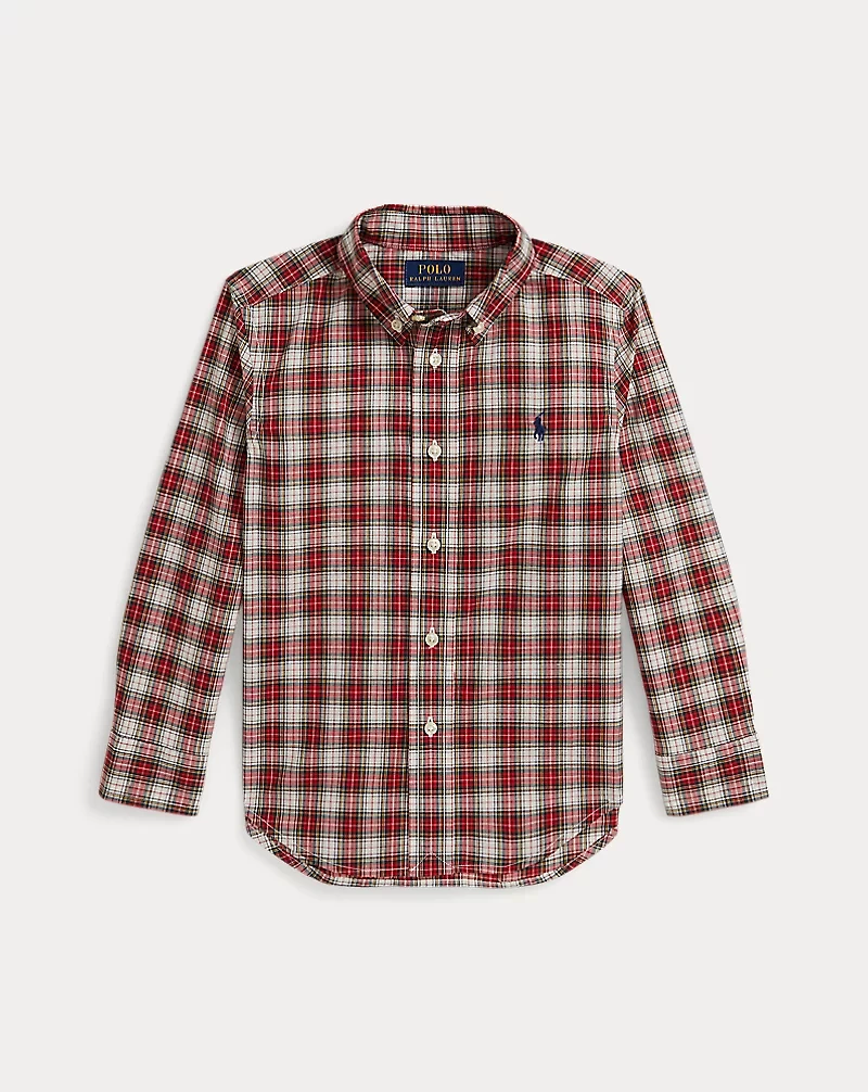 Plaid Cotton Poplin Shirt