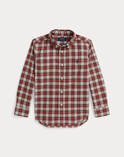 Plaid Cotton Poplin Shirt