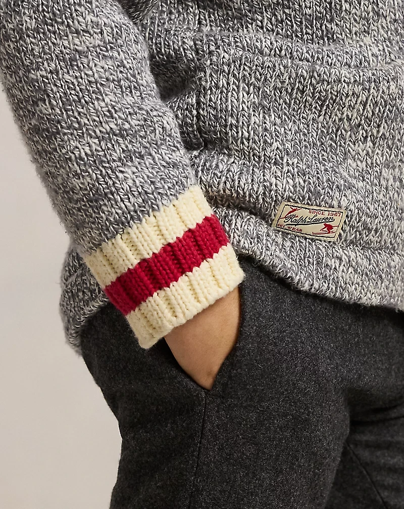 Marled Cotton Shawl Cardigan