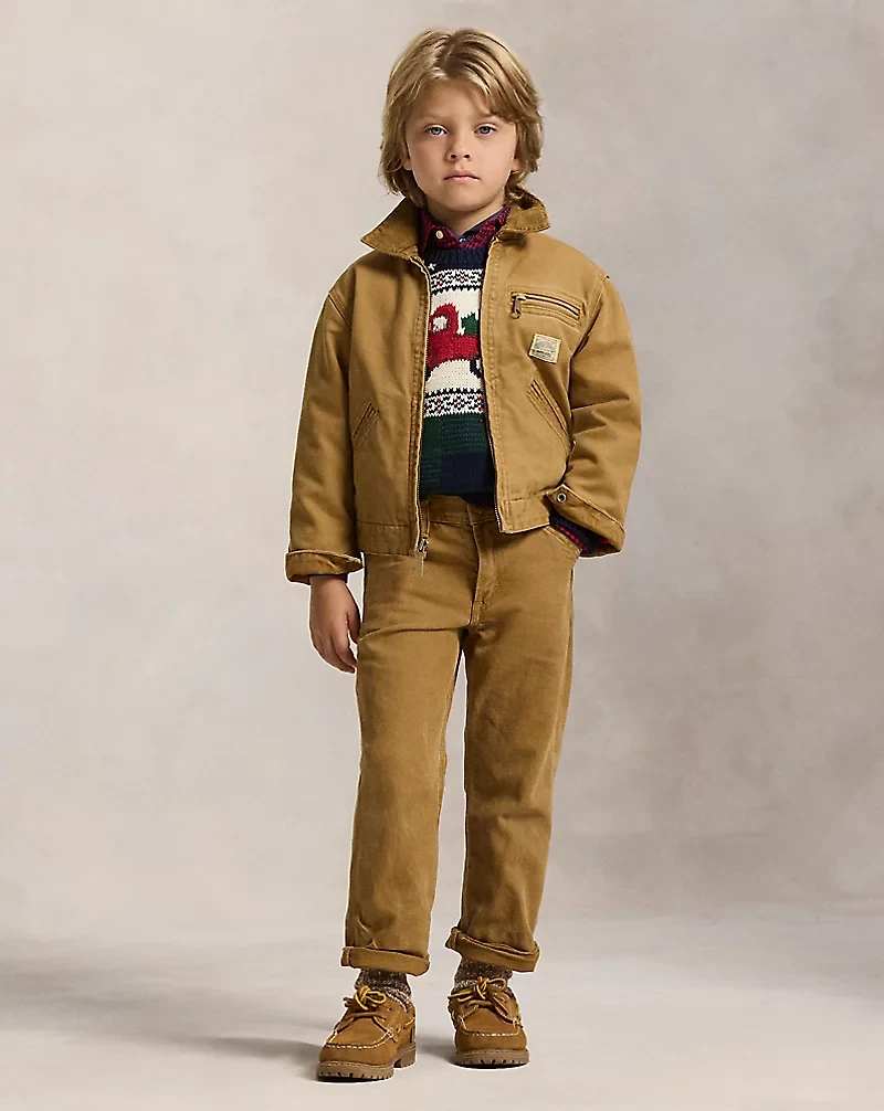 Truck-Intarsia Cotton Sweater