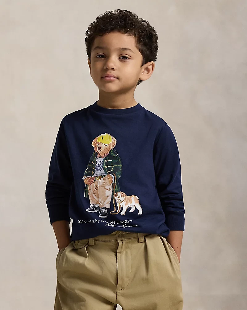 Polo Bear Cotton Long-Sleeve Tee