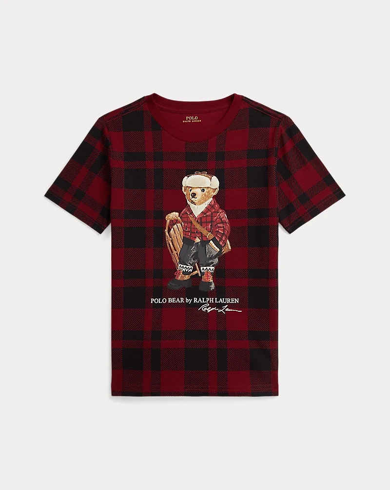Polo Bear Plaid Cotton Tee